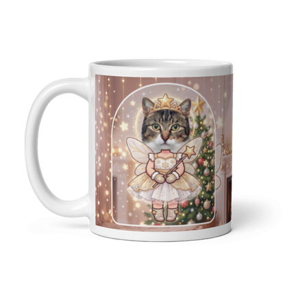 The same cat fairy mug with the handle on the left, the cat's face still showing