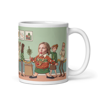 Christmas gift for coworkers with the handle on the right, a real face on the worst Christmas sweater at the office party