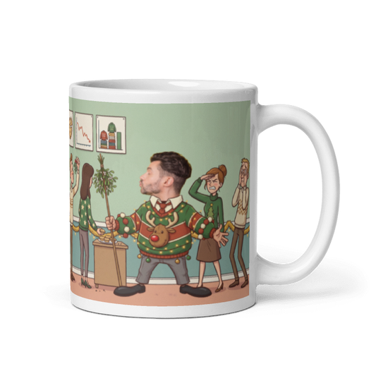 Christmas gift for male coworkers with the handle on the right, a real face on the worst Christmas sweater at the office party