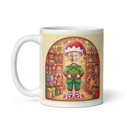 The same elf mug with the handle on the left, face still showing