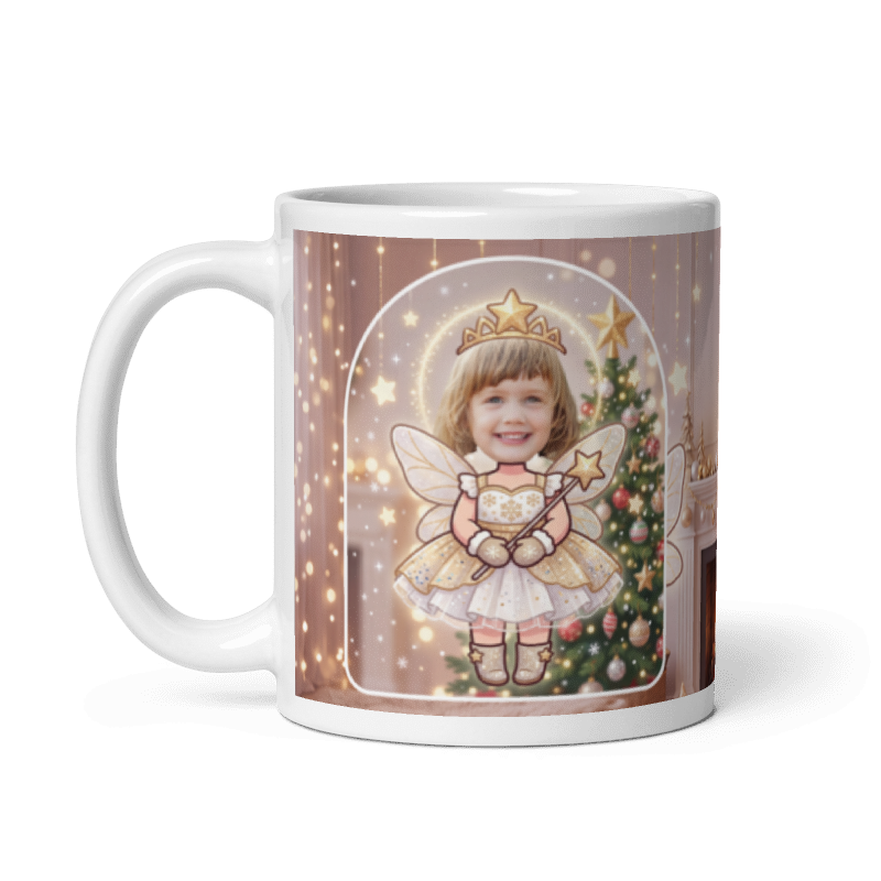 The same fairy mug with the handle on the left, face still showing