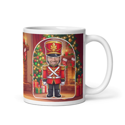 Nutcracker photo mug with the handle on the right, face printed on the front