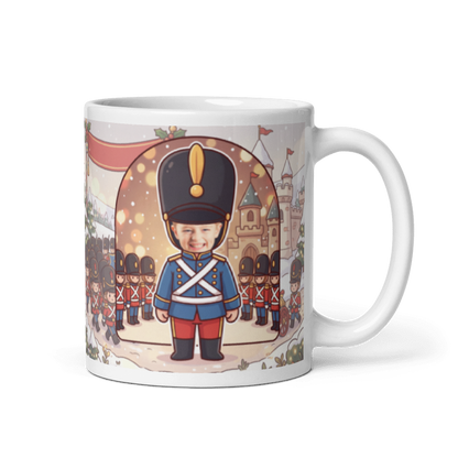 Toy soldier photo mug with the handle on the right, face printed on the front